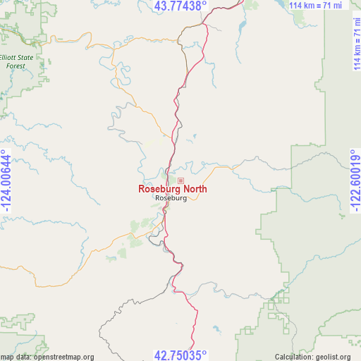 Roseburg North on map