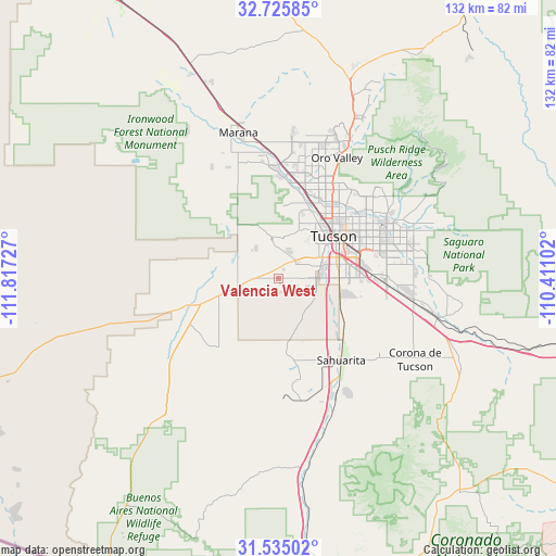 Valencia West on map