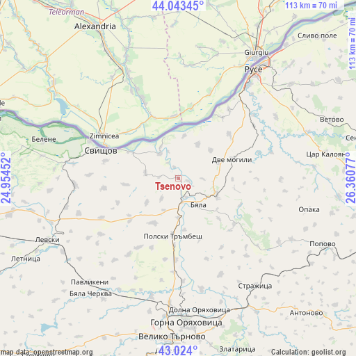 Tsenovo on map