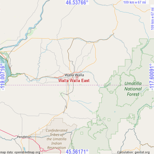 Walla Walla East on map