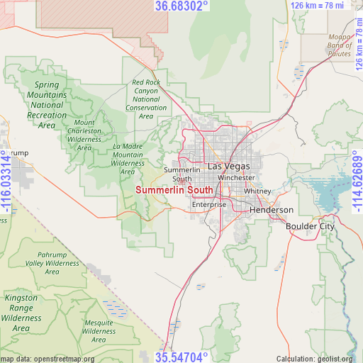Summerlin South on map