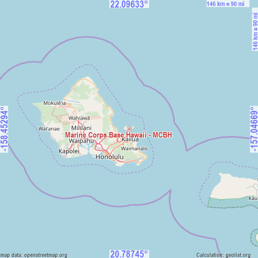 Marine Corps Base Hawaii - MCBH on map