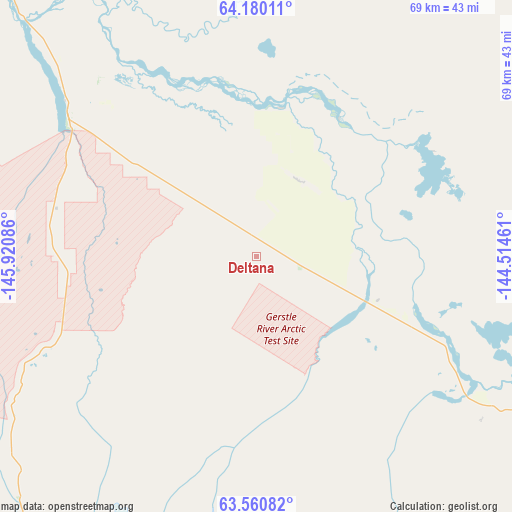 Deltana on map