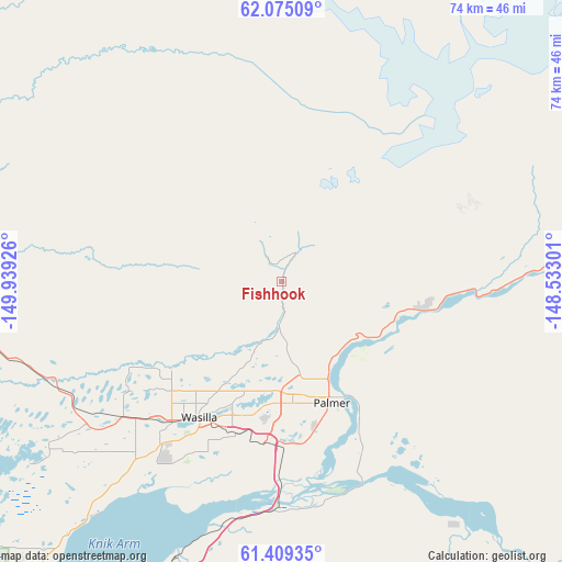 Fishhook on map