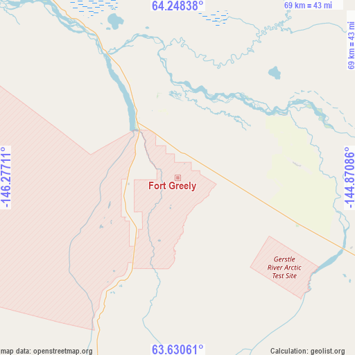 Fort Greely on map