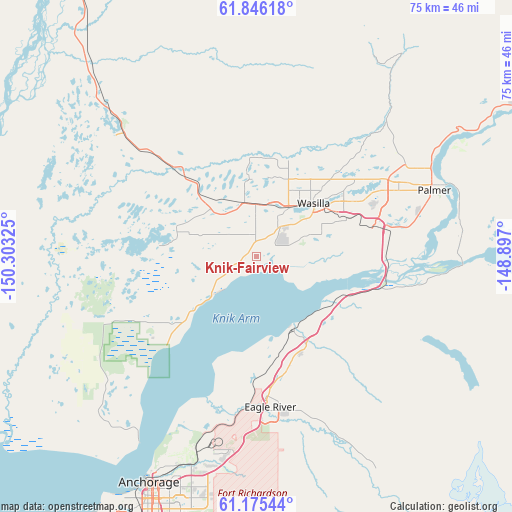 Knik-Fairview on map
