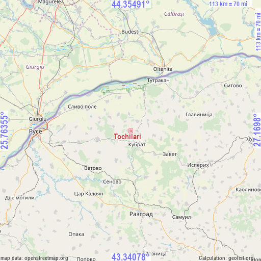 Tochilari on map