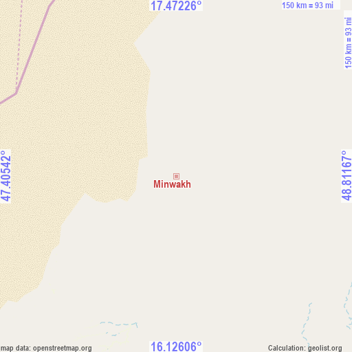 Minwakh on map