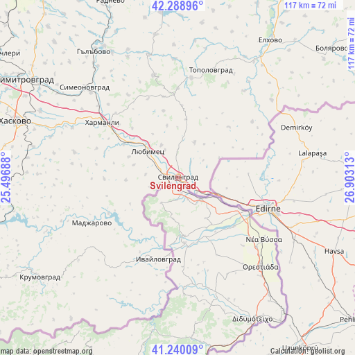 Svilengrad on map