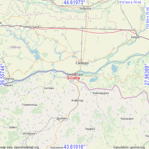 Silistra on map