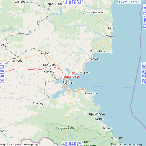 Sarafovo on map
