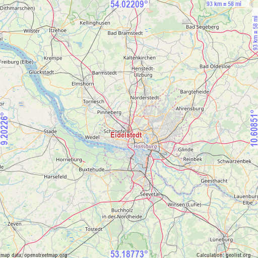 Eidelstedt on map