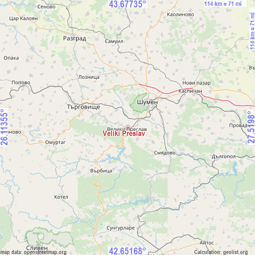 Veliki Preslav on map