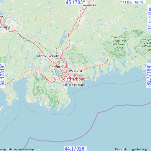 Cole Harbour on map