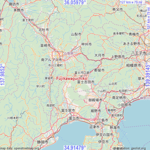 Fujikawaguchiko on map