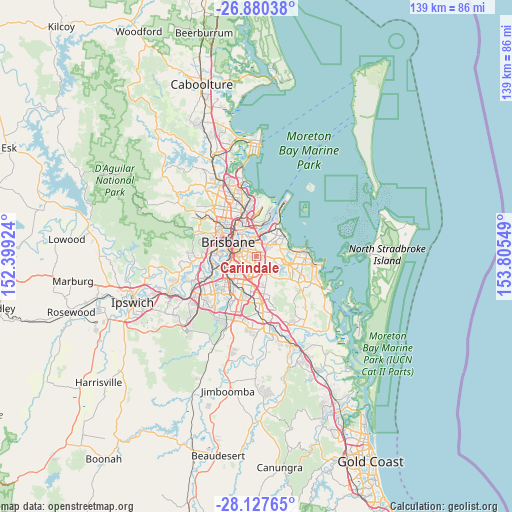 Carindale on map