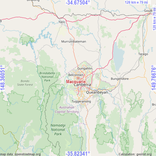 Macquarie on map