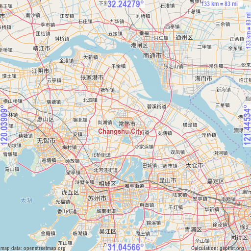 Changshu City on map