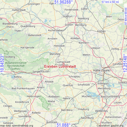 Eisleben Lutherstadt on map