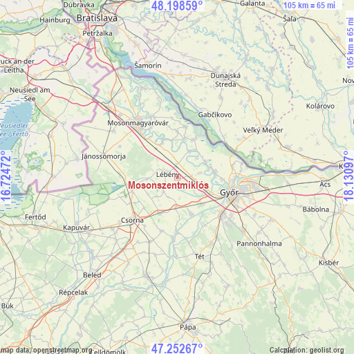 Mosonszentmiklós on map