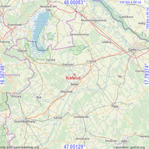 Kisfalud on map