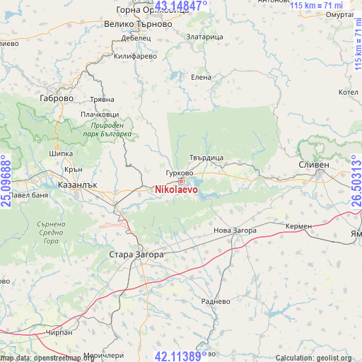 Nikolaevo on map