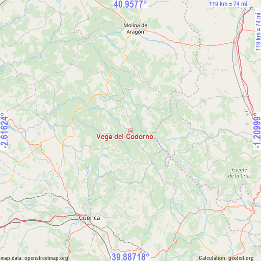 Vega del Codorno on map