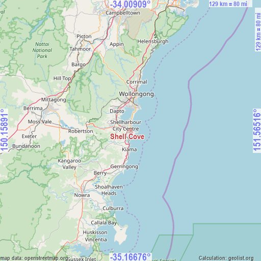 Shell Cove on map