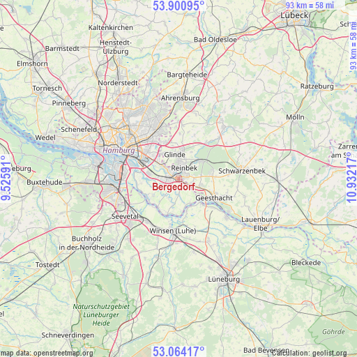 Bergedorf on map