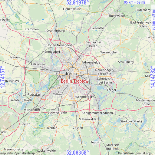 Berlin Treptow on map