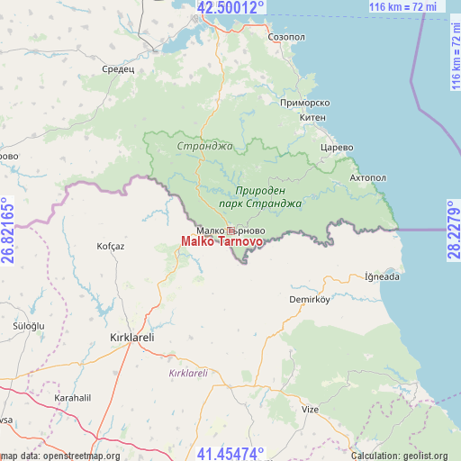 Malko Tarnovo on map