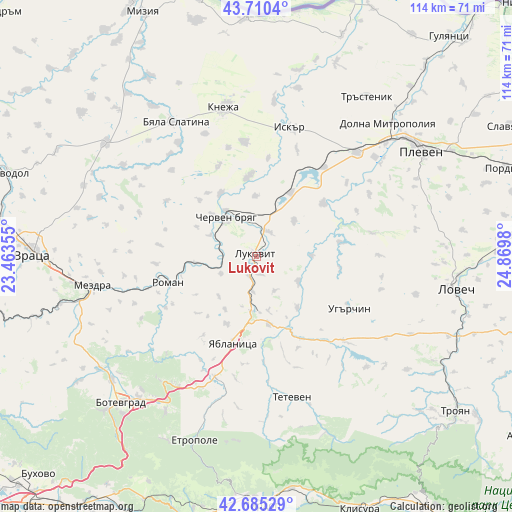 Lukovit on map