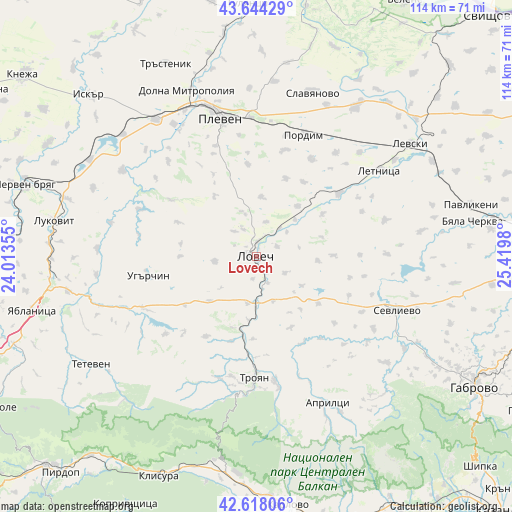 Lovech on map