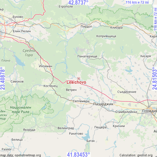 Lesichovo on map