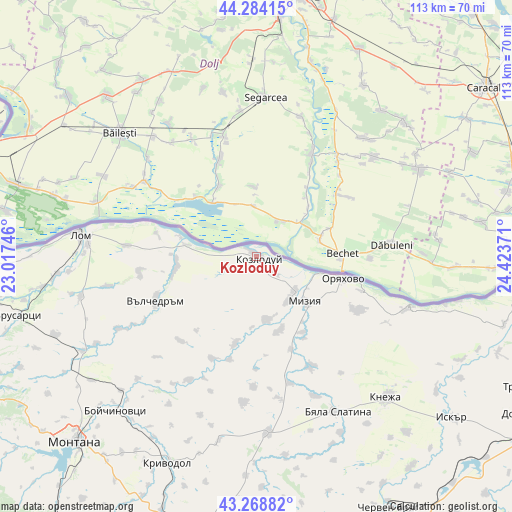 Kozloduy on map