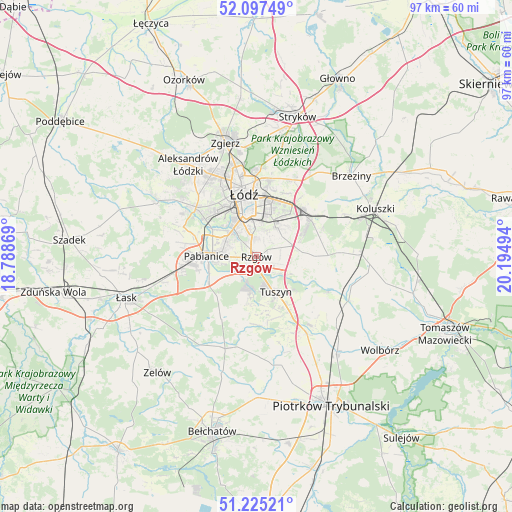 Rzgów on map