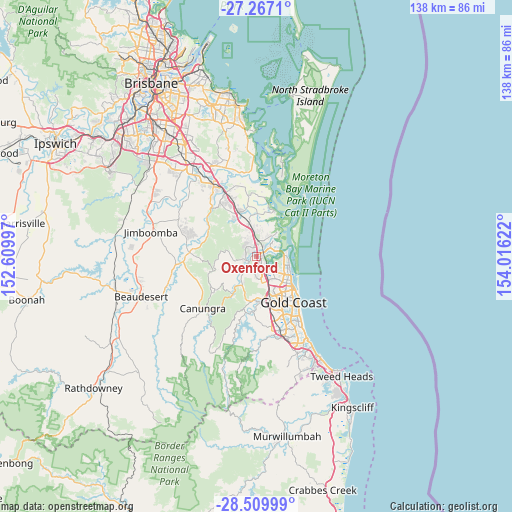 Oxenford on map