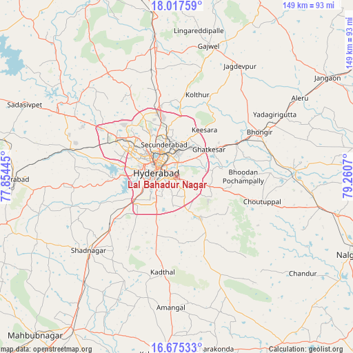 Lal Bahadur Nagar on map