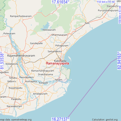 Ramanayyapeta on map