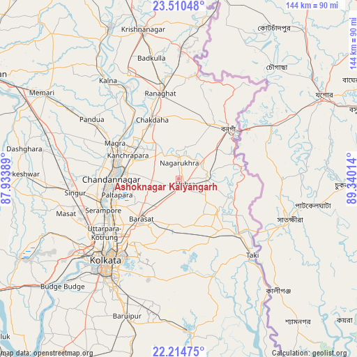 Ashoknagar Kalyangarh on map