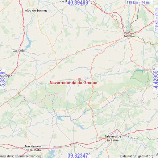 Navarredonda de Gredos on map