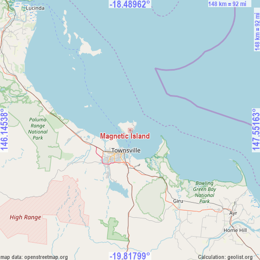 Magnetic Island on map