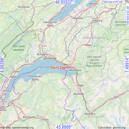 Saint Saphorin on map
