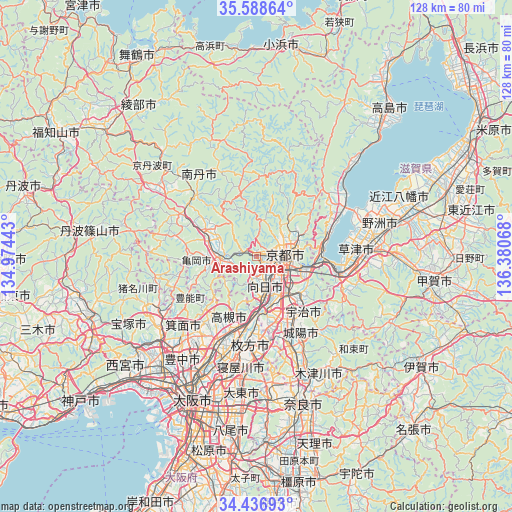 Arashiyama on map