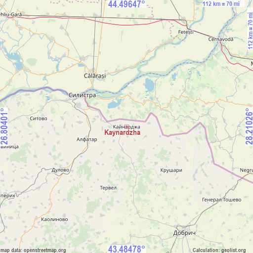 Kaynardzha on map