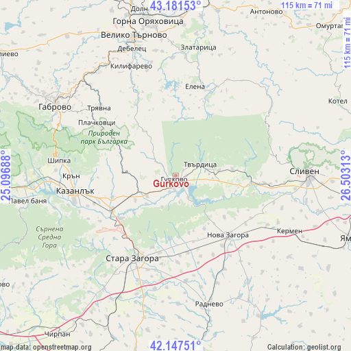 Gurkovo on map