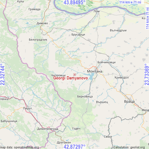 Georgi Damyanovo on map