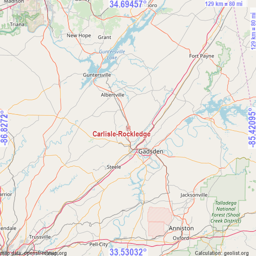 Carlisle-Rockledge on map
