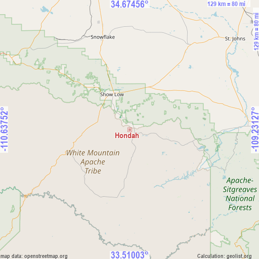 Hondah on map