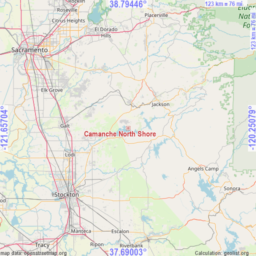 Camanche North Shore on map